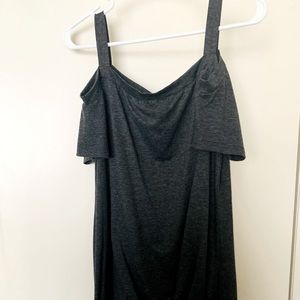 Dark Gray breezy shoulder top. Size Medium.
